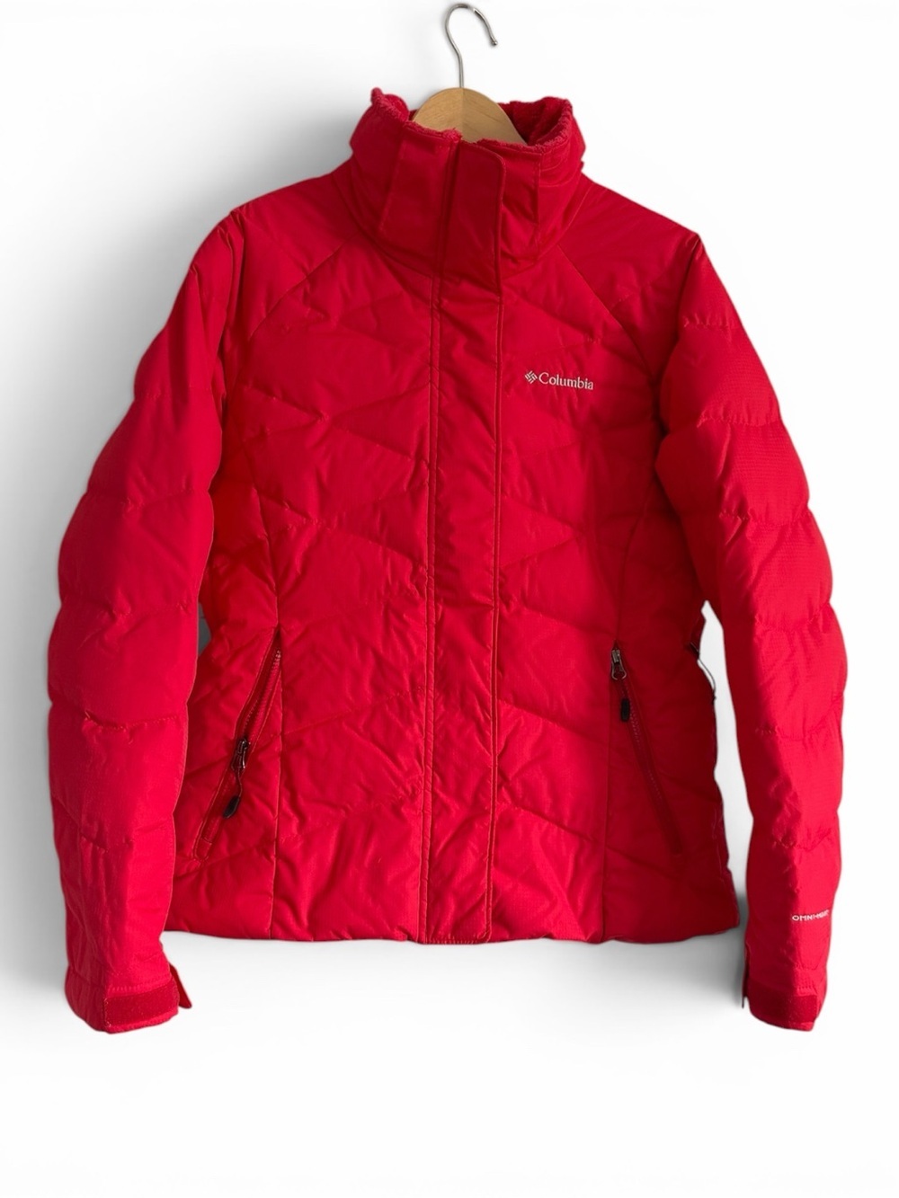 Columbia Omni-Heat Down Ski Jacket Womens M Red Puffer Winter Coat